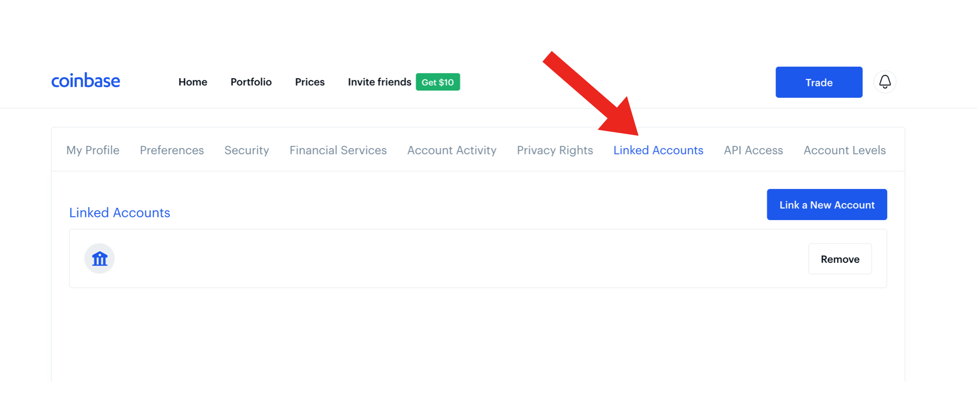 Coinbase Guide Linked Accounts
